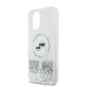 Husa pentru iPhone 16 - Karl Lagerfeld Glitter Liquid MagSafe (KLHMP16SLGKCSGH) - Transparent Karl&Choupette Head