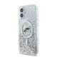 Husa pentru iPhone 16 - Karl Lagerfeld Glitter Liquid MagSafe (KLHMP16SLGKCSGH) - Transparent Karl&Choupette Head