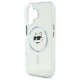 Husa pentru iPhone 16 - Karl Lagerfeld IML MagSafe (KLHMP16SHLSCHH) - White Choupette`s Head