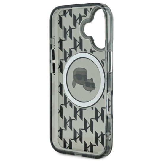 Husa pentru iPhone 16 - Karl Lagerfeld IML MagSafe (KLHMP16SHMCKMHK) - Monogram Karl&Choupette Head