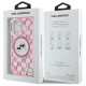 Husa pentru iPhone 16 - Karl Lagerfeld IML MagSafe (KLHMP16SHMCKMHP) - Pink Monogram Karl&Choupette Head