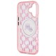 Husa pentru iPhone 16 - Karl Lagerfeld IML MagSafe (KLHMP16SHMCKMHP) - Pink Monogram Karl&Choupette Head