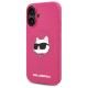 Husa pentru iPhone 16 - Karl Lagerfeld Silicone MagSafe (KLHMP16SSCHPPLF) - Fuchsia Choupette Head