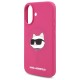 Husa pentru iPhone 16 - Karl Lagerfeld Silicone MagSafe (KLHMP16SSCHPPLF) - Fuchsia Choupette Head