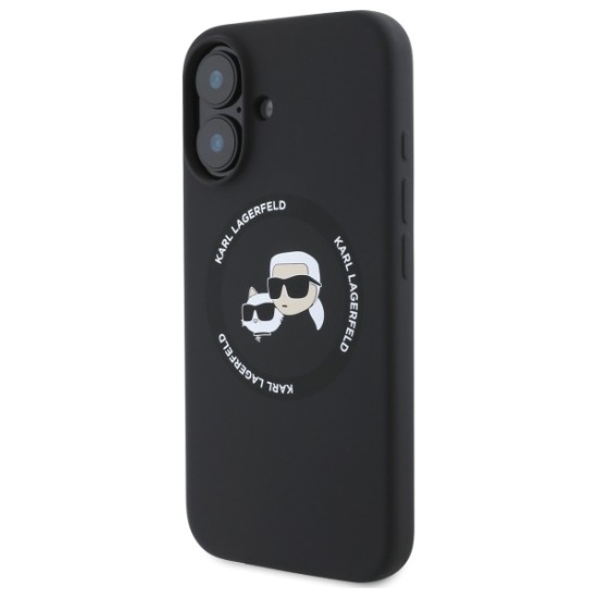 Husa pentru iPhone 16 - Karl Lagerfeld Silicone MagSafe (KLHMP16SSKCHTCK) - Karl&Choupette Head