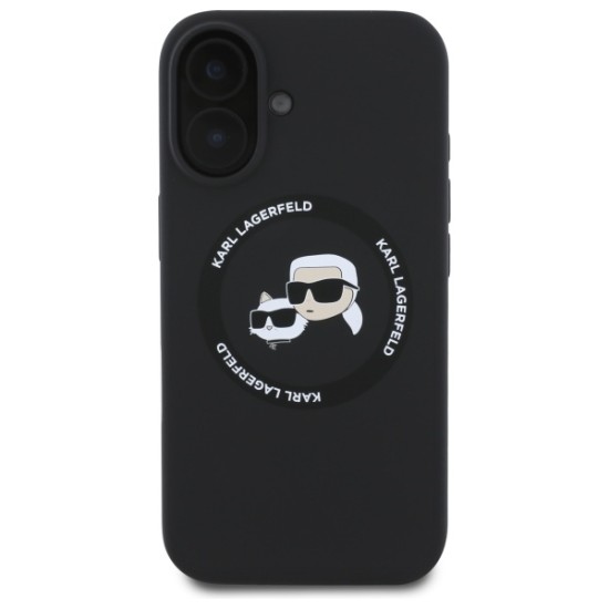 Husa pentru iPhone 16 - Karl Lagerfeld Silicone MagSafe (KLHMP16SSKCHTCK) - Karl&Choupette Head