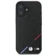 Husa pentru iPhone 16 Plus - BMW Leather Carbon Tricolor Line MagSafe (BMHMP16M23PUDTK) - Black