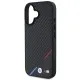 Husa pentru iPhone 16 Plus - BMW Leather Carbon Tricolor Line MagSafe (BMHMP16M23PUDTK) - Black