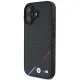 Husa pentru iPhone 16 Plus - BMW Leather Carbon Tricolor Line MagSafe (BMHMP16M23PUDTK) - Black
