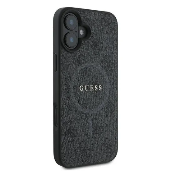 Husa pentru iPhone 16 Plus - Guess 4G Ring Classic Logo MagSafe (GUHMP16MG4GFRK) - Black Husa pentru iPhone 16 Plus - Guess 4G Ring Classic Logo MagSafe (GUHMP16MG4GFRK) - Black