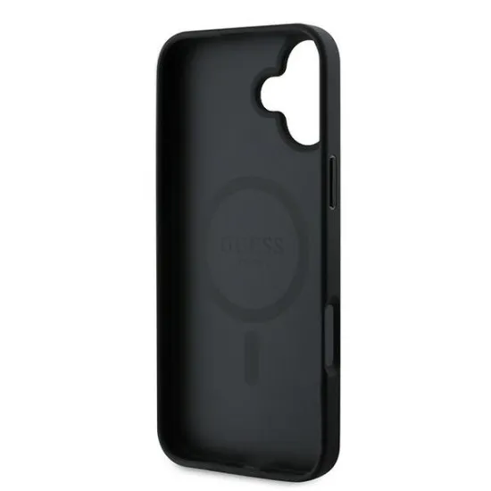 Husa pentru iPhone 16 Plus - Guess 4G Ring Classic Logo MagSafe (GUHMP16MG4GFRK) - Black Husa pentru iPhone 16 Plus - Guess 4G Ring Classic Logo MagSafe (GUHMP16MG4GFRK) - Black
