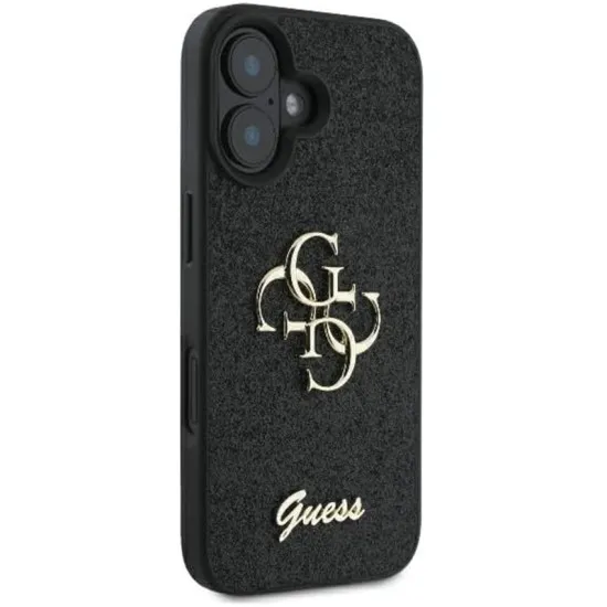 Husa pentru iPhone 16 Plus - Guess Glitter Fixed Big 4G (GUHCP16MHG4SGK) - Black