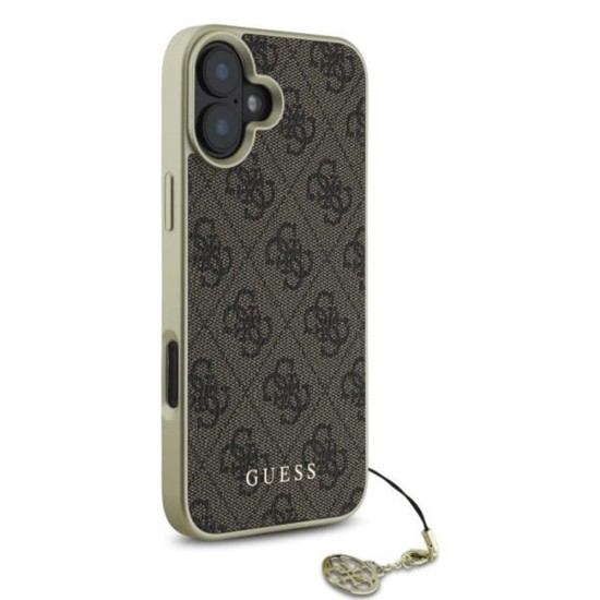 Husa pentru iPhone 16 Plus - Guess Hardcase 4G Charms Collection (GUHCP16MGF4GBR) - Brown