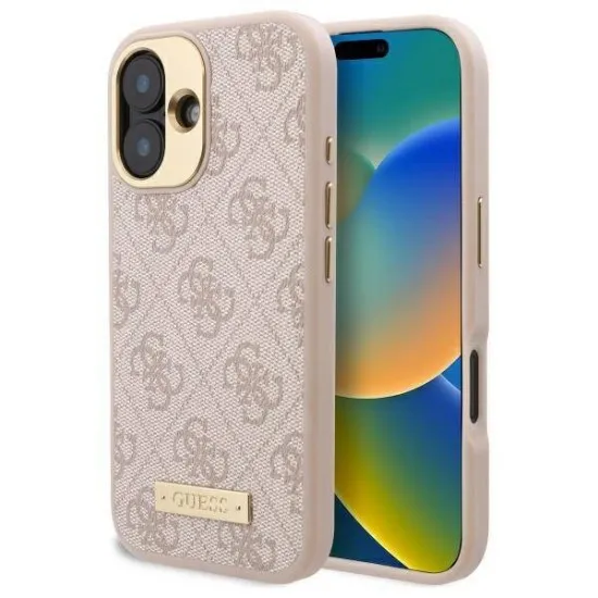 Husa pentru iPhone 16 Plus - Guess Hardcase 4G Logo Plate MagSafe (GUHMP16MU4GPRP) - Pink Husa pentru iPhone 16 Plus - Guess Hardcase 4G Logo Plate MagSafe (GUHMP16MU4GPRP) - Pink