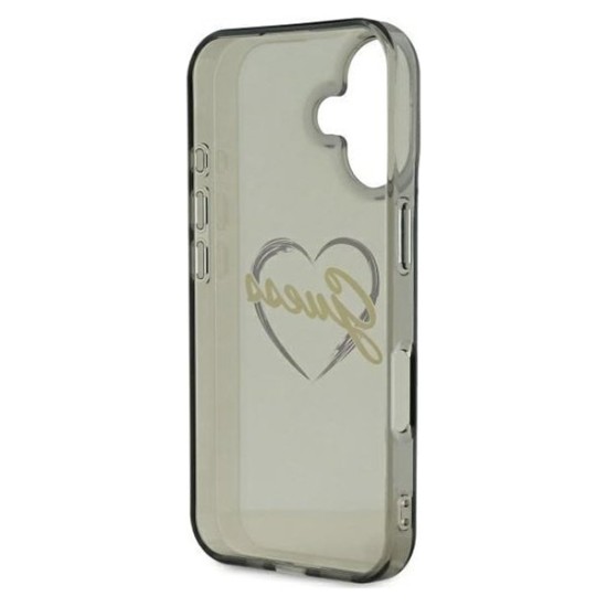 Husa pentru iPhone 16 Plus - Guess Hardcase IML Heart (GUHCP16MHCHGSPK) - Black