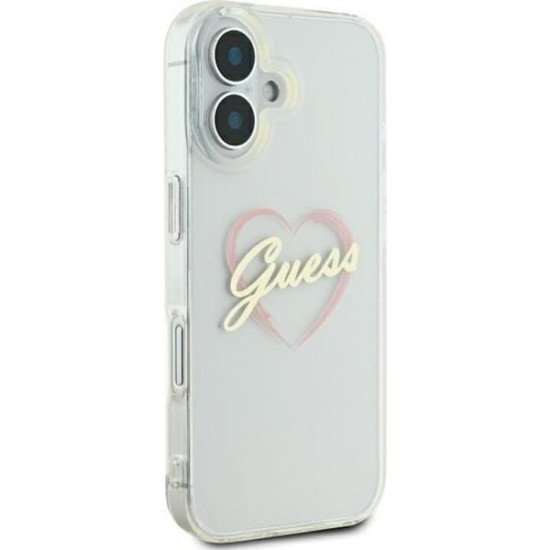 Husa pentru iPhone 16 Plus - Guess Hardcase IML Heart (GUHCP16MHCHGSPT) - Clear