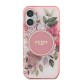 Husa pentru iPhone 16 Plus - Guess IML Flower & Tonal Circle MagSafe (GUHMP16MHFWBDCEP) - Pink