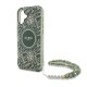 Husa pentru iPhone 16 Plus - Guess IML Flowers Allover Electro With Pearl Strap MagSafe (GUHMP16MHCPOFPA) - Green