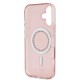 Husa pentru iPhone 16 Plus - Guess IML Rhinestones MagSafe (GUHMP16MPFTDTEP) - Pink