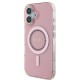 Husa pentru iPhone 16 Plus - Guess IML Rhinestones MagSafe (GUHMP16MPFTDTEP) - Pink