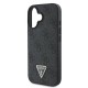 Husa pentru iPhone 16 Plus - Guess Leather 4G Triangle Strass (GUHCP16MP4TDPK) - Black