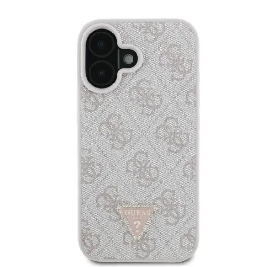 Husa pentru iPhone 16 Plus - Guess Leather 4G Triangle Strass (GUHCP16MP4TDPP) - Pink Husa pentru iPhone 16 Plus - Guess Leather 4G Triangle Strass (GUHCP16MP4TDPP) - Pink