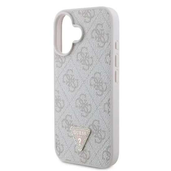 Husa pentru iPhone 16 Plus - Guess Leather 4G Triangle Strass (GUHCP16MP4TDPP) - Pink Husa pentru iPhone 16 Plus - Guess Leather 4G Triangle Strass (GUHCP16MP4TDPP) - Pink