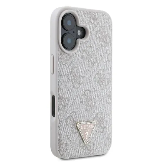 Husa pentru iPhone 16 Plus - Guess Leather 4G Triangle Strass (GUHCP16MP4TDPP) - Pink Husa pentru iPhone 16 Plus - Guess Leather 4G Triangle Strass (GUHCP16MP4TDPP) - Pink