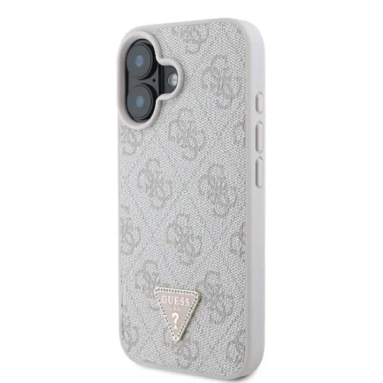 Husa pentru iPhone 16 Plus - Guess Leather 4G Triangle Strass (GUHCP16MP4TDPP) - Pink Husa pentru iPhone 16 Plus - Guess Leather 4G Triangle Strass (GUHCP16MP4TDPP) - Pink