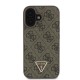 Husa pentru iPhone 16 Plus - Guess Leather 4G Triangle Strass (GUHCP16MP4TDPW) - Brown