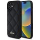 Husa pentru iPhone 16 Plus - Guess Quilted Metal Logo (GUHCP16MPSQSQSK) - Black