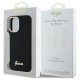 Husa pentru iPhone 16 Plus - Guess Silicone Script Metal Logo & Frame (GUHCP16MSMBSLK) - Black