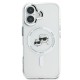 Husa pentru iPhone 16 Plus - Karl Lagerfeld IML MagSafe (KLHMP16MHLSKCH) - White Metal Karl&Choupette Head