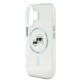 Husa pentru iPhone 16 Plus - Karl Lagerfeld IML MagSafe (KLHMP16MHLSKCH) - White Metal Karl&Choupette Head