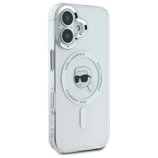 Husa pentru iPhone 16 Plus - Karl Lagerfeld IML MagSafe (KLHMP16MHLSKIH) - White Karl`s Head Husa pentru iPhone 16 Plus - Karl Lagerfeld IML MagSafe (KLHMP16MHLSKIH) - White Karl`s Head