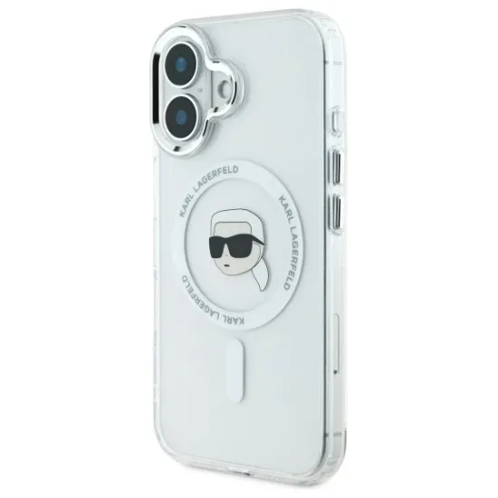 Husa pentru iPhone 16 Plus - Karl Lagerfeld IML MagSafe (KLHMP16MHLSKIH) - White Karl`s Head Husa pentru iPhone 16 Plus - Karl Lagerfeld IML MagSafe (KLHMP16MHLSKIH) - White Karl`s Head