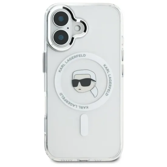 Husa pentru iPhone 16 Plus - Karl Lagerfeld IML MagSafe (KLHMP16MHLSKIH) - White Karl`s Head Husa pentru iPhone 16 Plus - Karl Lagerfeld IML MagSafe (KLHMP16MHLSKIH) - White Karl`s Head