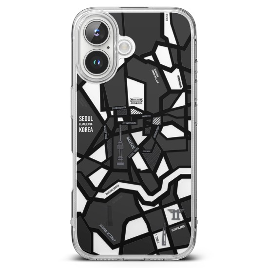 Husa pentru iPhone 16 Plus - Ringke Fusion Design - Seoul Map Black