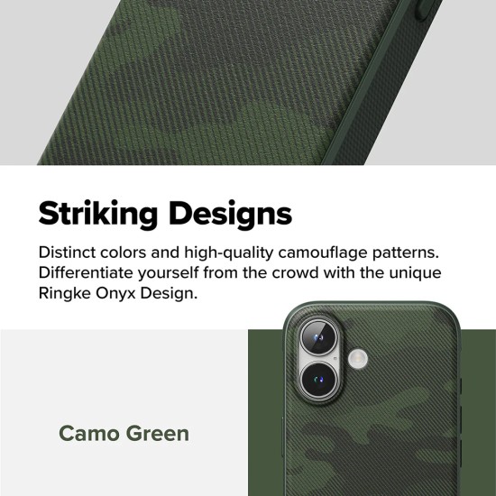 Husa pentru iPhone 16 Plus - Ringke Onyx Design - Camo Green