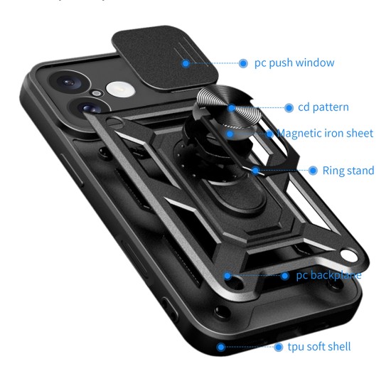 Husa pentru iPhone 16 Plus - Techsuit CamShield Series - Black