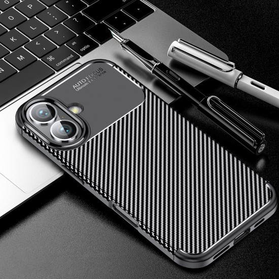 Husa pentru iPhone 16 Plus - Techsuit CarbonFiber - Black