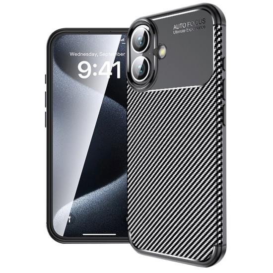 Husa pentru iPhone 16 Plus - Techsuit CarbonFiber - Black