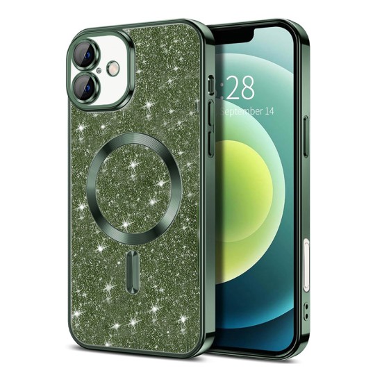 Husa pentru iPhone 16 Plus - Techsuit Luxury Glitter MagSafe - Deep Green