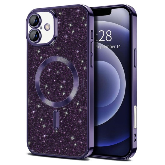 Husa pentru iPhone 16 Plus - Techsuit Luxury Glitter MagSafe - Deep Purple