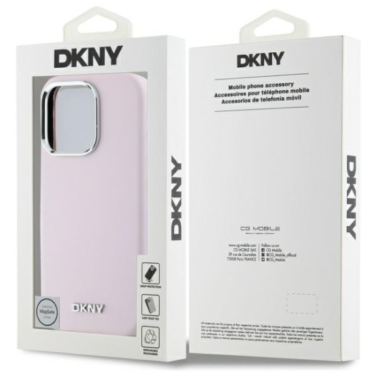 Husa pentru iPhone 16 Pro - DKNY Hardcase Liquid Silicone (DKHMP16LSMCHLP) - Pink