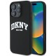 Husa pentru iPhone 16 Pro - DKNY Hardcase Liquid Silicone White Printed Logo MagSafe (DKHMP16LSNYACH) - Black