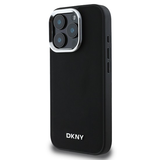 Husa pentru iPhone 16 Pro - DKNY Hardcase Plain Silver Logo MagSafe (DKHMP16LPSCMCLK) - Black