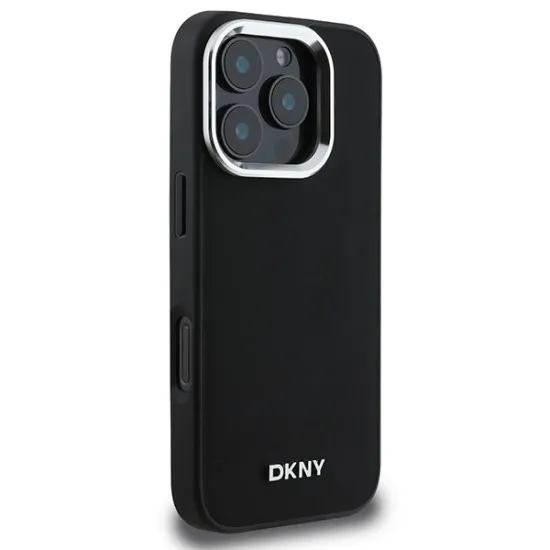 Husa pentru iPhone 16 Pro - DKNY Hardcase Plain Silver Logo MagSafe (DKHMP16LPSCMCLK) - Black Husa pentru iPhone 16 Pro - DKNY Hardcase Plain Silver Logo MagSafe (DKHMP16LPSCMCLK) - Black