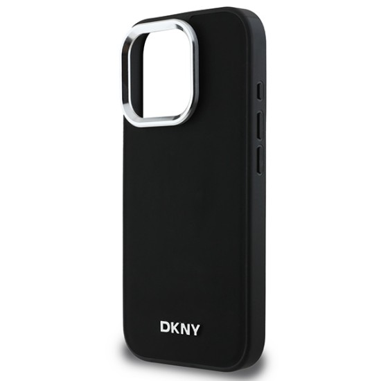 Husa pentru iPhone 16 Pro - DKNY Hardcase Plain Silver Logo MagSafe (DKHMP16LPSCMCLK) - Black