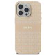 Husa pentru iPhone 16 Pro - DKNY Hardcase Repeat Texture Patern & Stripe MagSafe (DKHMP16LHRHSEP) - Pink